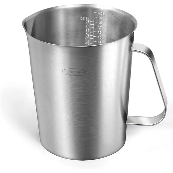 Stainless Steel Measuring Cup, Metal Measuring Cup with Handle (Upgraded, 3 Marking Including Cup/ML/Ounce Scale), 16 Ounces