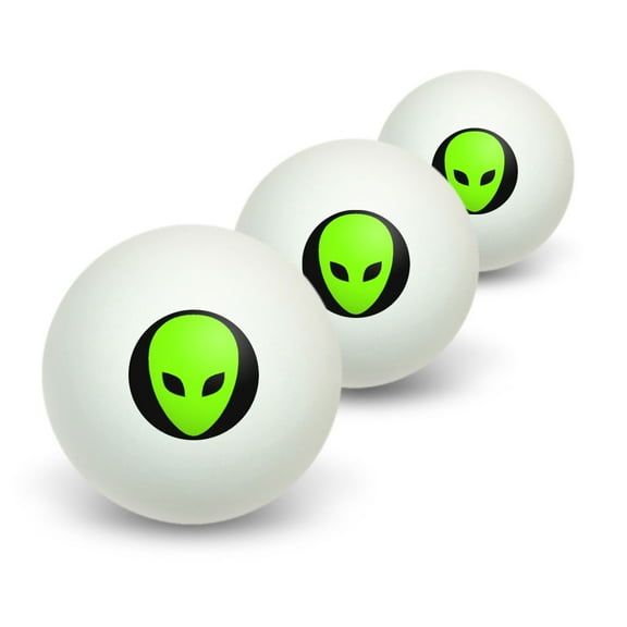 Alien Head - Roswell Novelty Table Tennis Ping Pong Ball 3 Pack
