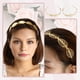 thumbnail image 2 of 4 Pcs Diademas de Forma de Hoja de Aleación de Metal, Tono Dorado, 5.12"x1.06", 2 of 7