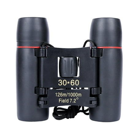 LSLJS 30x60 Zoom Binoculars for Adults and Kids Portable Foldable HD High Power Wide View Mini Binocular with Bag Easy Focus Clear Night Vision Binocular Telescope Christmas Gifts for Hunting Outdoor
