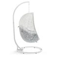 thumbnail image 3 of Modway Hide Modern Rattan/Fabric Outdoor Swing Chair with Stand in White/Gray, 3 of 8