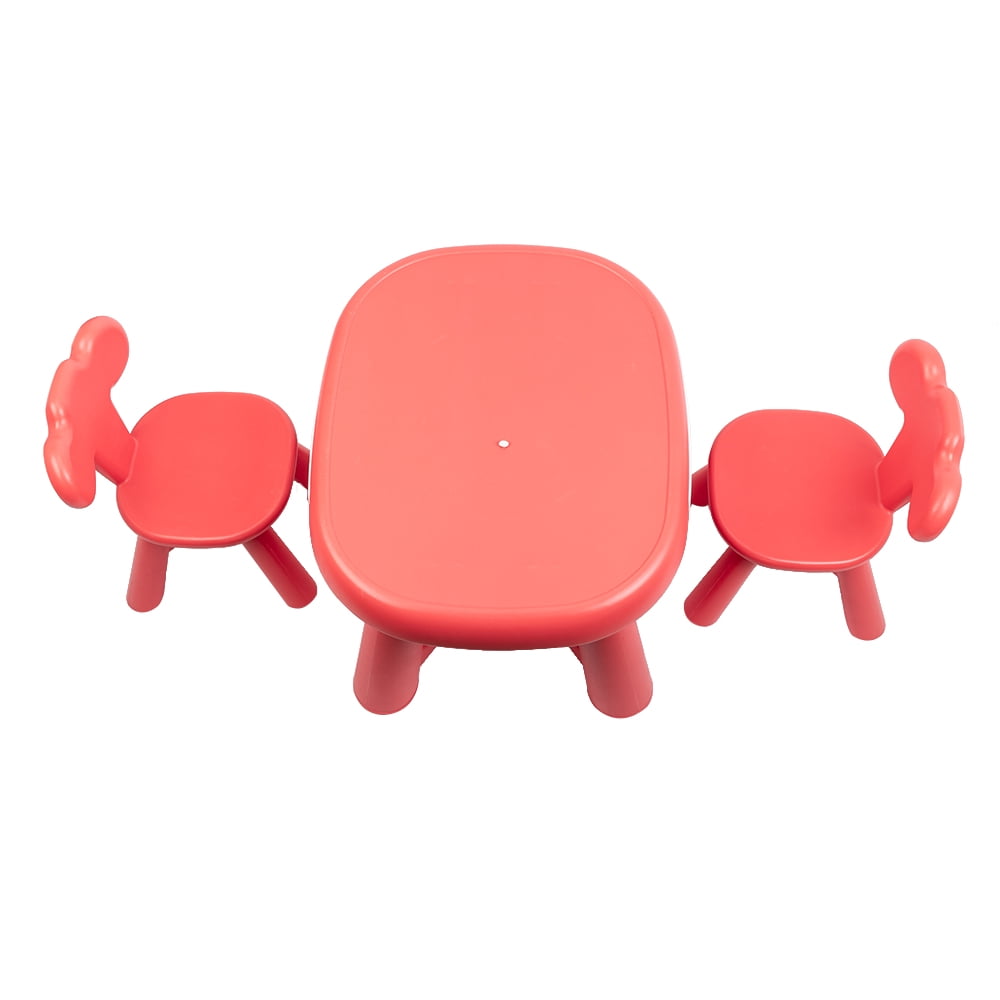 Lowestbest Kids Table and Chairs Sets, Children's Table and Chair, Arts & Activity Table and 2 Chairs Set for Playing Reading Studying in Playroom Kindergarten Game Rooms, Coral Lowestbest Kids Table and Chairs Sets, Children's Table and Chair, Arts & Activity Table and 2 Chairs Set for Playing Reading Studying in Playroom Kindergarten Game Rooms, Coral