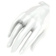 Sterling Silver Simulated Heart-shaped Diamond Halo Engagement Ring with Side Stones Promise Bridal Ring (4)