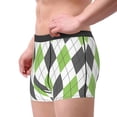 thumbnail image 2 of Gukieu Light green and black argyle Print Men's Boxer Briefs, High Elastic Moisture Wicking Boxer Briefs Underwear-Large, 2 of 5
