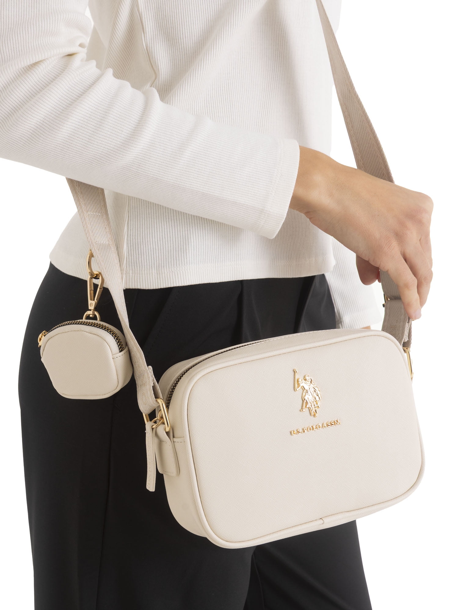 U.S. Polo Assn. Women's Signature Crossbody Bag, Ivory