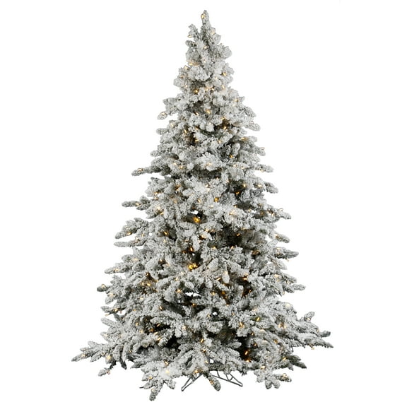 Vickerman 4.5' Flocked Utica Fir Artificial Christmas Tree, Warm White LED Lights