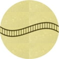 thumbnail image 1 of Ahgly Company Machine Washable Indoor Round Transitional Corn Yellow Area Rugs, 3' Round, 1 of 7