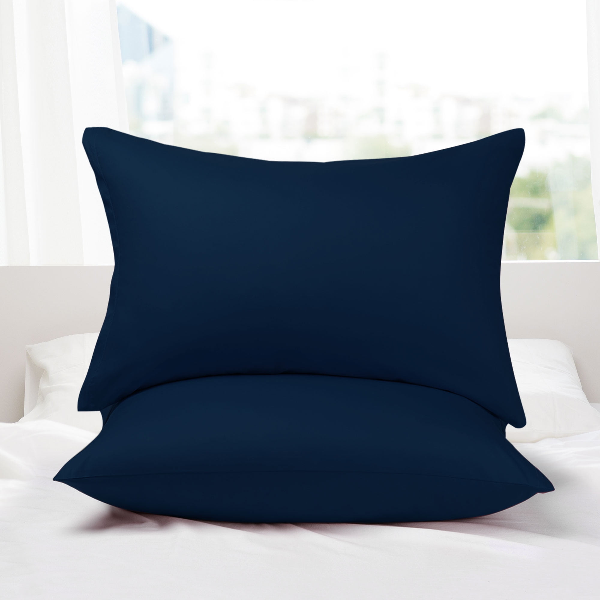 PiccoCasa 2Pcs Cotton Pillowcases Zippered Standard Pillow Cover, 20