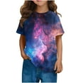 thumbnail image 2 of Frwgonr Big Girl Tees Soft Space Tees Kids Boys Casual Tshirts Clothes Summer Tops Blue, Size 3-14 Years, 2 of 6