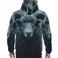thumbnail image 3 of Bingfone Moody Ram Portrait Men's Drawstring Hoodie Long Sleeve Pocket Sweatshirts-Small, 3 of 6