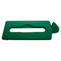 Rubbermaid Commercial Slim Jim Lid Green Paper Slot - 1 Each - Green - Plastic