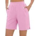 thumbnail image 3 of Asxite Womens Shorts High Waisted Solid Stretchy Soft Workout Yoga Cargo Pockets Casual Summer, 3 of 5