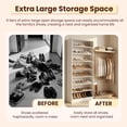 thumbnail image 6 of HAOMINS 8 Tier Shoe Cabinet, 70" Tall Heavy Duty Wood Vertical Shoe Rack with Adjustable Shelves, Space Saving, Holds Up to 35 Pairs for Closet, Entryway, Hallway, Bedroom, 6 of 12