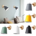 thumbnail image 1 of Flmtop Modern Wooden Wall Mounted Bedside Sconce LED Light Steering Head Stair Lamp, 1 of 7