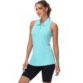 thumbnail image 4 of Xidunhg Women's Sleeveless Tank Top Golf Polo Shirts Summer Sports Athletic Fashionable Workwear-Quick Dry Light Green M, 4 of 8
