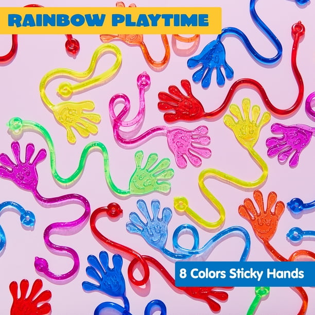 タイツ「SLAPY STICKY」CD SYNCFUN 48 Pcs Sticky Hands Party Favors, Assorted Stretchy Slappy