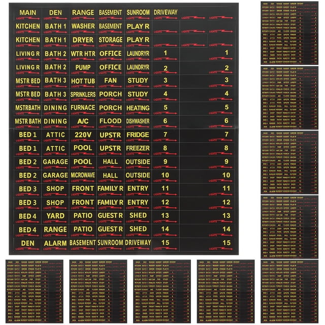 KAKOWELY 10 Sheets Electrical Panel Label Electrical Panel Labels Breaker Panel Label Circuit Breaker Sticker,7.28X"X6.5"X0.04"