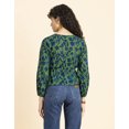 thumbnail image 3 of MoomayaWomens PrintedSurplice Neckline Top, Long Sleeves Designer Cotton Tops, 3 of 8
