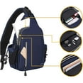 thumbnail image 2 of Mosiso Sling Backpack Chest Shoulder Bag Double Layer Hiking Daypack Men/Women,Navy Blue, 2 of 6
