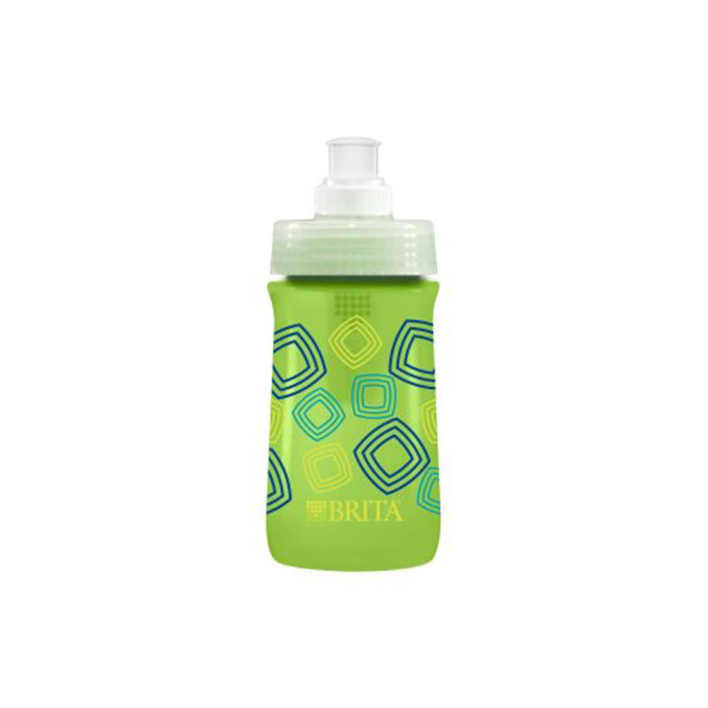 Brita Soft Squeeze Water Filter Bottle For Kids, Green Squares, 13 Ounce, Pack of 2 Walmart