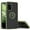 Green, variant on TJS for Samsung Galaxy A03s Phone Case, with Tempered Glass Screen Protector, 360 Degrees Rotating Metal Ring Magnetic Support Kickstand Cover (Black)