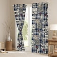 thumbnail image 3 of Lake House Decor Curtains for Living Room Bedroom Buffalo Checkered Blackout Curtains Bohemian Retro Flowers Darkening Curtains Blue Mandala Floral Rustic Exotic Patchwork Window Treatments 42"X63", 3 of 5