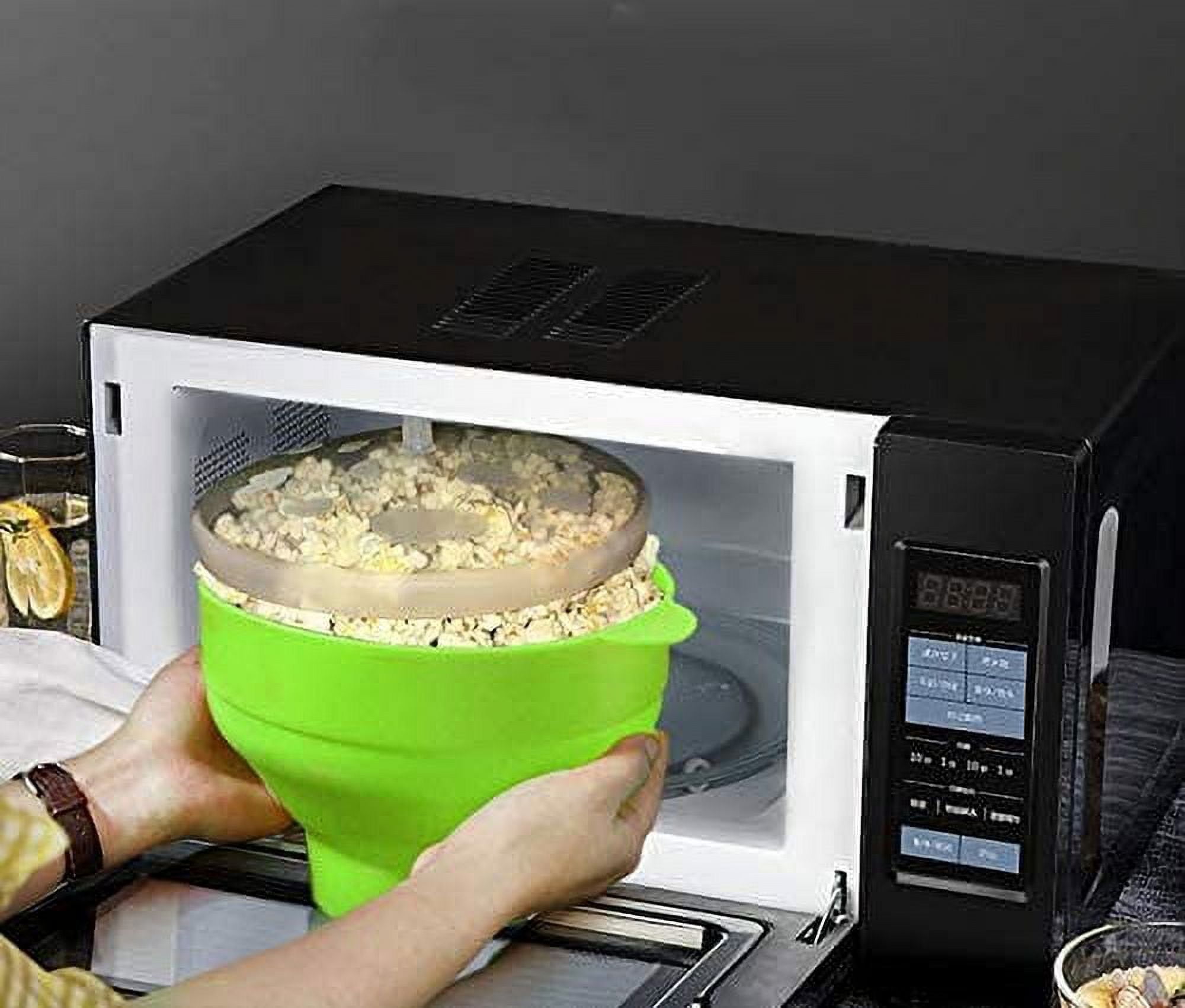 W&P Microwave Silicone Popper Maker | Black | Collapsible Bowl w/Built in  Measuring, BPA, Eco-Friendly, Waste Free, 9.3 Cups of Popped Popcorn