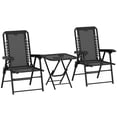 thumbnail image 1 of Outsunny 3 Pieces Patio Bistro Set, Outdoor Folding Chairs & Table Set, 1 of 10