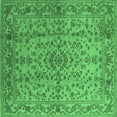 thumbnail image 1 of Ahgly Company Indoor Square Oriental Emerald Green Industrial Area Rugs, 4' Square, 1 of 4