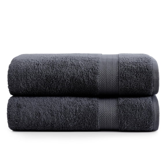 LANE LINEN 100% Cotton Bath Sheet Set of 2 - 35x66 in, Densely Woven, Soft & Absorbent - Black