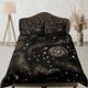 thumbnail image 1 of Galaxy Negro Funda Nórdica Starry Night Colcha, Dormitorio Ropa de cama con, 1 of 4