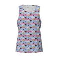 thumbnail image 4 of Xecao Bees And Daisies Striped Men's Tank Top Workout Quick Dry Sleeveless Gym Jogging Muscle Shirts Summer Swim Beach Tops, 4 of 9