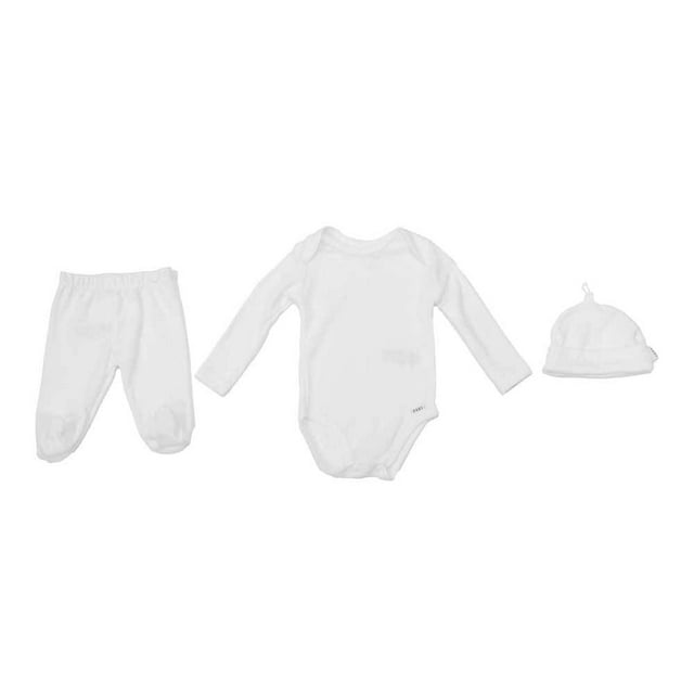 Conjunto George para Niño Diseño Liso Blanco 3 Piezas Talla 6 M