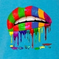 thumbnail image 3 of Wild Bobby, Colorful Painted Lip, Streetwear, Women Tri-Blend Racerback Tank Top, Vintage Turquoise, Medium, 3 of 5