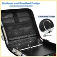 thumbnail image 4 of Stained-glass Blooms Printed Zipper Binder with Handle&Shoulder Strap 2 inch 3 Ring 500+300 Sheet Capacity File Folder Organizer, 4 of 8