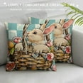 thumbnail image 3 of Nawypu  Easter Pillow Covers 18x18 Easter Decorations for Farmhouse Spring Home Decor Easter Decorative Throw Pillows Buffalo Plaid Gnome Rabbit Bunny Eggs Throw Pillow Cover(18 * 18), 3 of 5
