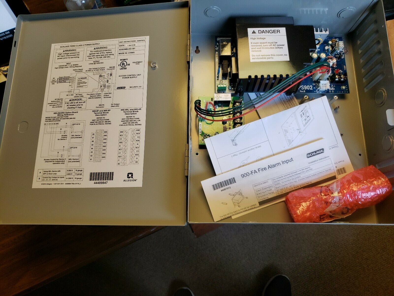 ALLEGION SCHLAGE PS9022RSFA BASE POWER SUPPLY,2A,12/24VDC 2RELAY W