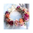thumbnail image 2 of Boda floral guirnalda corona dama de honor rosa tocado floral wi, 2 of 5