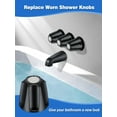 thumbnail image 3 of ABCISI 3 Set Tub Faucet Handle, Shower Knob Replacement Include C H D Flange Base and Nipple, Bathtub Knob Compatible with Price Pfister Verve Fits 5-1/2''H,12 Tooth Broach Stem(Black), 3 of 14