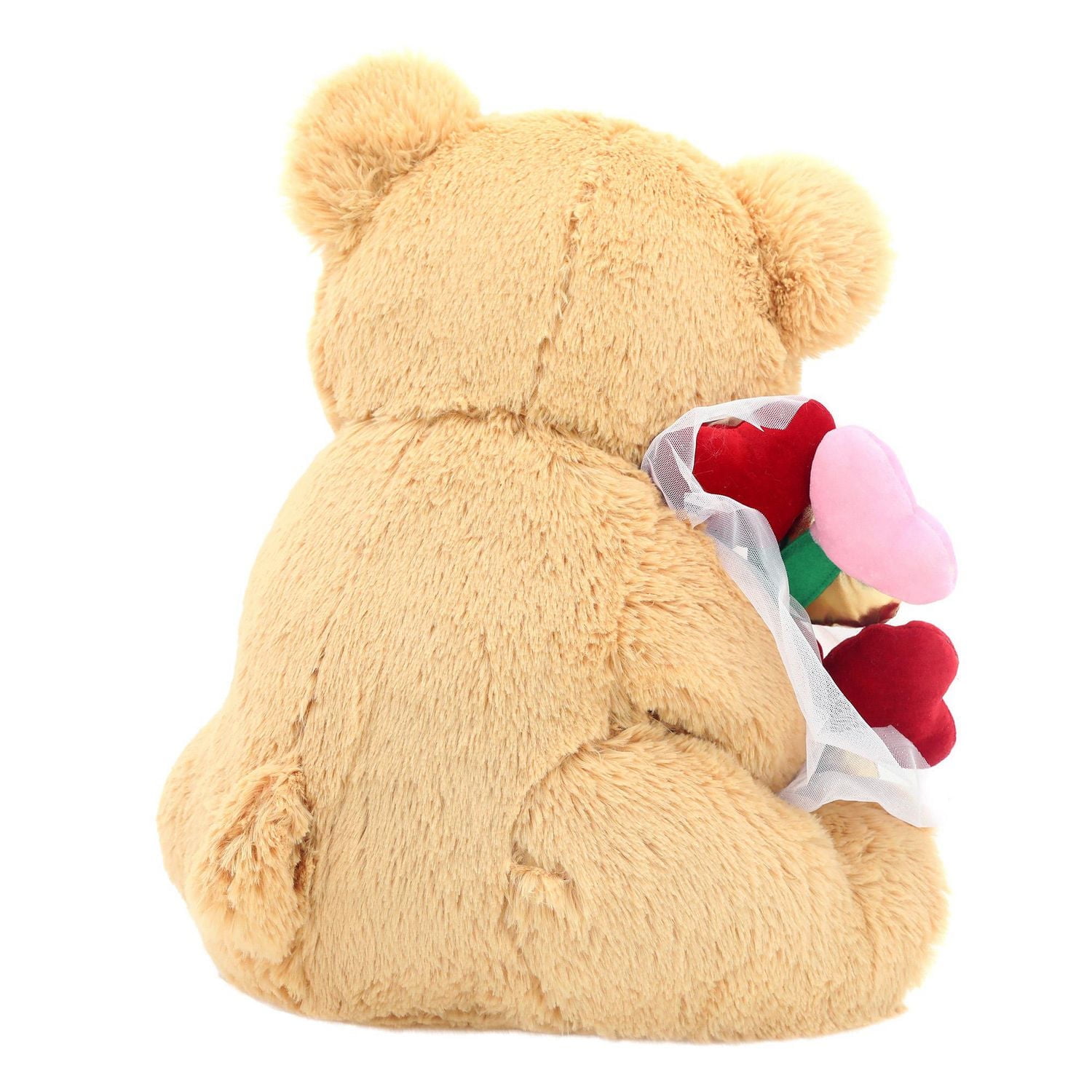 Way To Celebrate Valentine’s Day Sweet Teddy with Flower Toy Plush