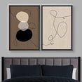 thumbnail image 2 of IDEA4WALL Framed Canvas Print Wall Art Brown and Black Transparent Circle and Line Collage Abstract Shapes Modern Boho Relax/Calm for Living Room, Bedroom, Office - 24"x36"x2 Black, 2 of 5