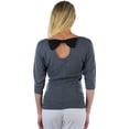 thumbnail image 2 of ToBeInStyle Women's Bow-Back 3/4 Sleeve Top With Side Shirring, 2 of 7