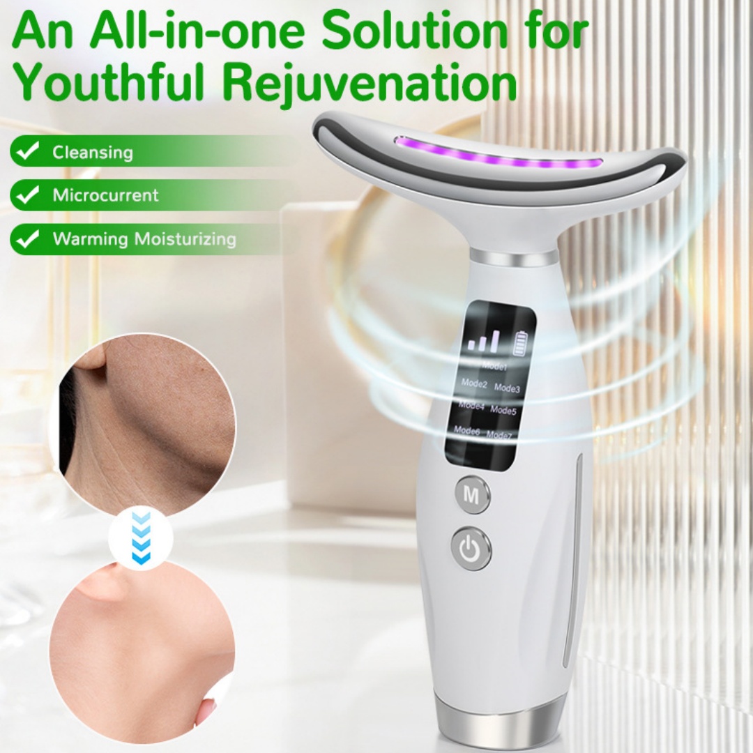 7 in 1 Red Light Face & Neck Massager - Dolphin - like Design, 3 Nursing Modes, for Home Use