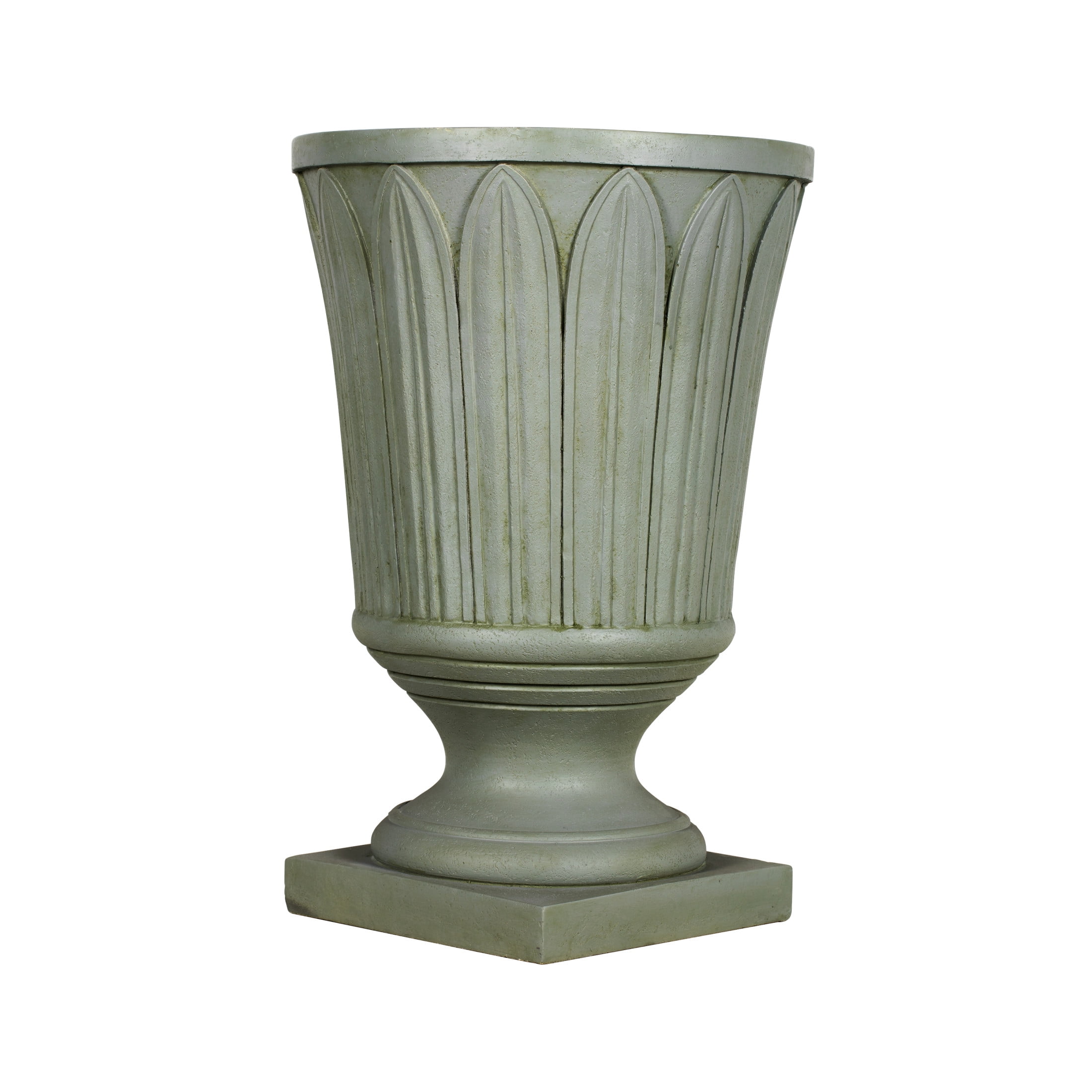 Christopher Knight Home 22.44" Pedestal Urn Planter, MGO Outdoor Flower Pot, Antique Gray