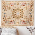 thumbnail image 5 of Tapiz de pared bohemio, tapiz floral de vid, tapiz celestial para colgar en la pared, tapices de sol, luna y estrellas (crema, mediano (50 x 60 pies)) JAMW Sencillez, 5 of 5