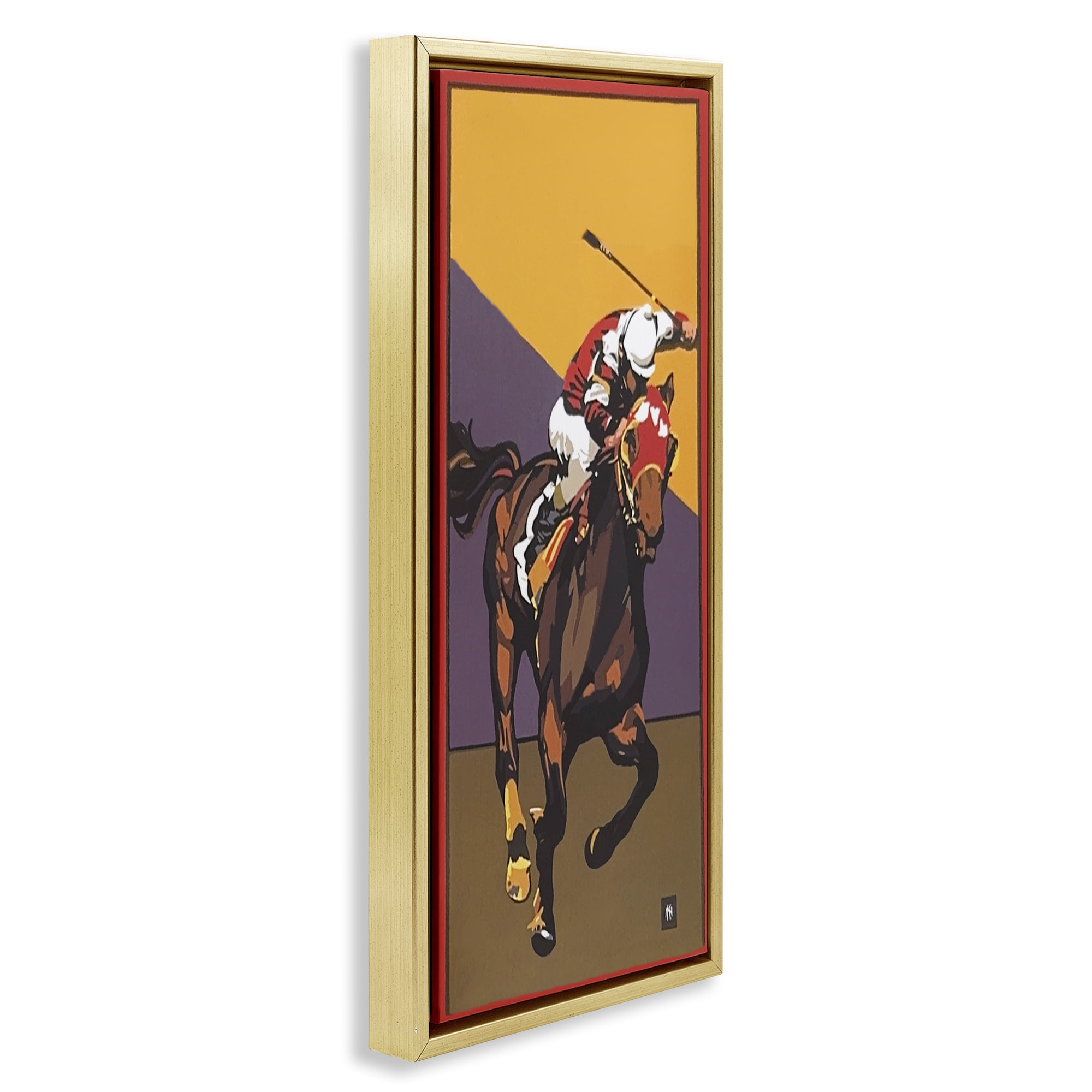 Stupell Industries The Race Final Stretch Gold Framed Floater Canvas Wall Art, design by Jadei Graphics
