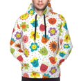 thumbnail image 2 of Bingfone Cartoon Flowers Men's Drawstring Hoodie Long Sleeve Pocket Sweatshirts-Medium, 2 of 6