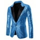thumbnail image 1 of Ceisia Slim Fit Men's Sequin Blazer with Contrast Lapel Gift, 1 of 7