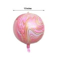 thumbnail image 2 of BalsaCircle 3 Pink Round 4D Orbz 13" Marble Mylar Foil Plain Balloons Wedding Decorations, 2 of 7