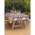 thumbnail image 2 of Outdoor Tablecloth with Umbrella Hole and Zipper, Red Black Boho Rectangle Table Cloth 52x70 Inch Waterproof Tablecloth, Vintage Ethnic Tribe Abstract Art Picnic Table Cover for Patio Camping, 2 of 7